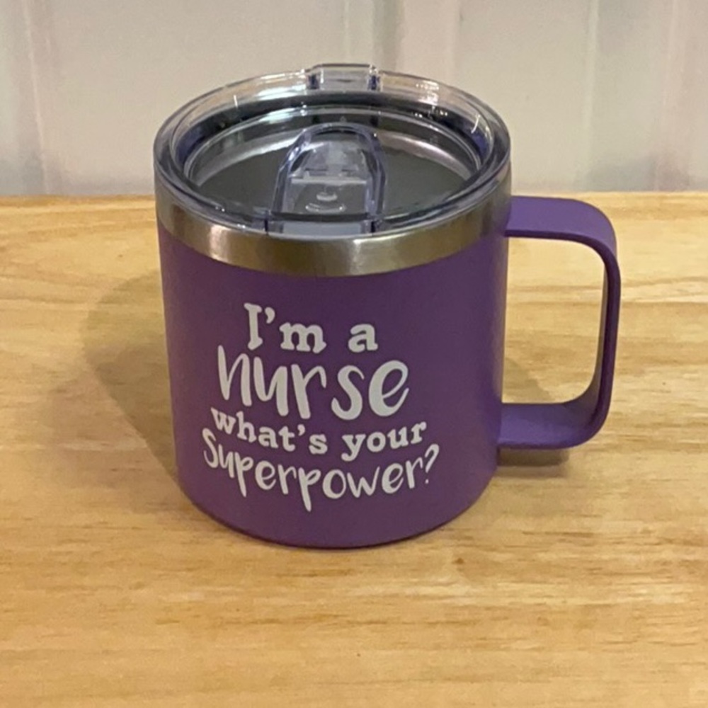Purple Nurse Mug with Lid - Picture 9 of 10